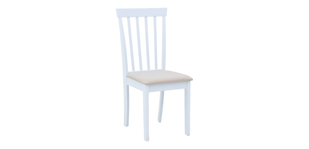 ΣΕΤ 2 TMX Καρέκλα Houston pakoworld rubberwood σε λευκή απόχρωση 40x49x94εκ