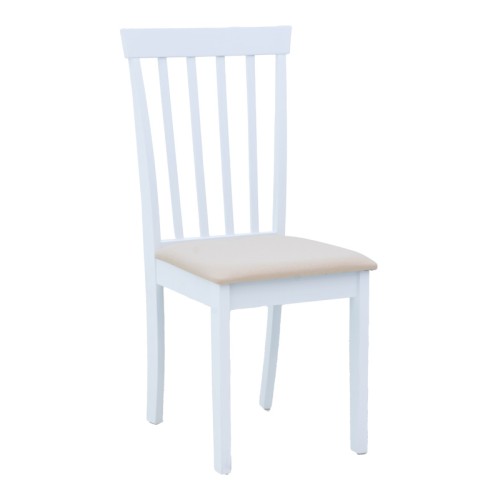ΣΕΤ 2 TMX Καρέκλα Houston pakoworld rubberwood σε λευκή απόχρωση 40x49x94εκ