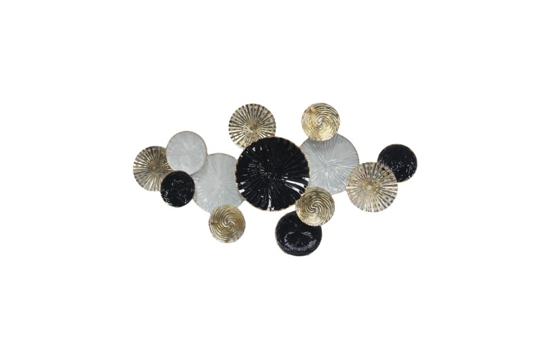 Διακοσμητικό τοίχου Faim Inart μέταλλο σε χρυσή, μαύρη και λευκή απόχρωση 111.1x5.7x58.4εκ