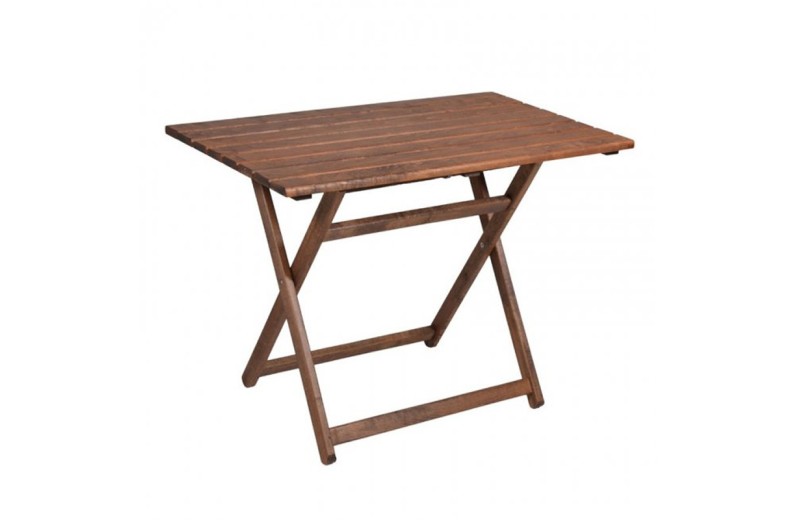 Τραπέζι Retto pakoworld μασίφ ξύλο οξιάς καρυδί εμποτισμού 100x60x71εκ