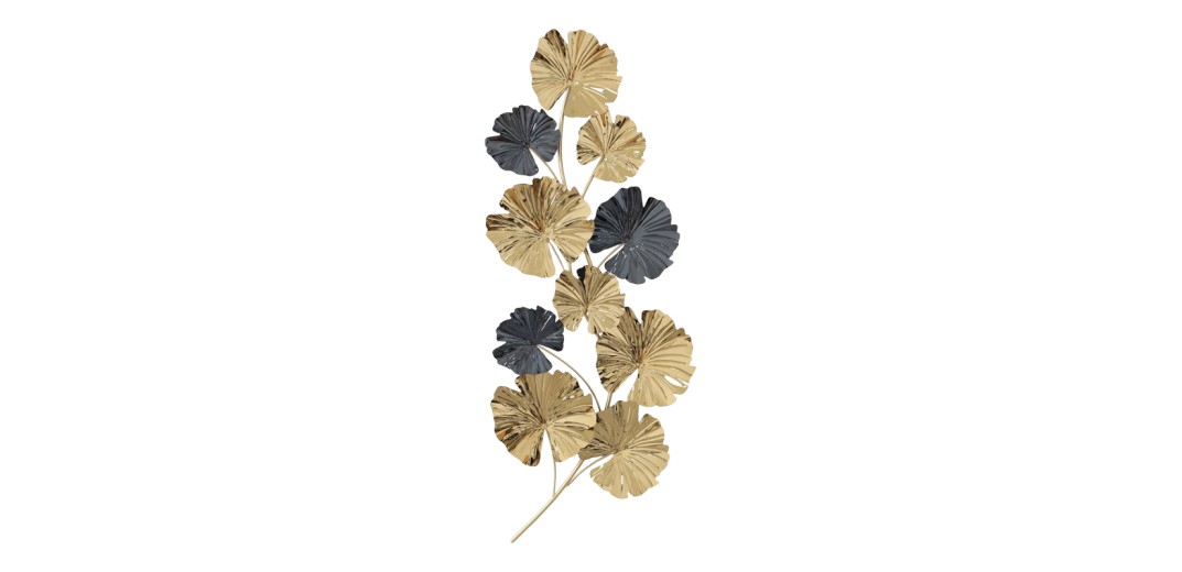 Διακοσμητικό τοίχου Patrick Inart μέταλλο σε χρυσή-μαύρη απόχρωση 59x132x5.5εκ