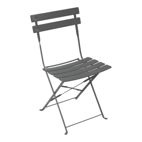 ΣΕΤ 2 TMX Καρέκλα Bistro pakoworld μεταλλική αναδιπλούμενη σε ανθρακί απόχρωση 42x46x82εκ