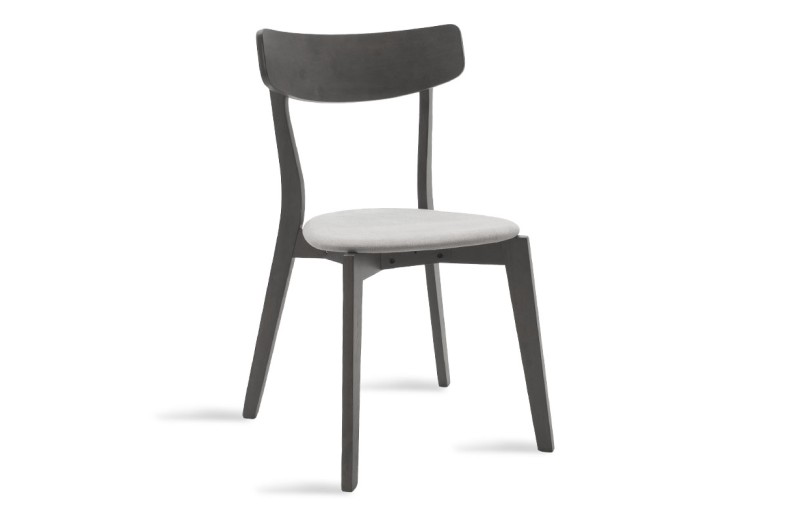 ΣΕΤ 2 TMX Καρέκλα Toto pakoworld γκρι ύφασμα-rubberwood ανθρακί πόδι