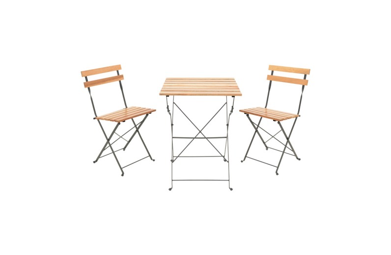 Τραπεζαρία Pometia pakoworld σετ 3τεμ ξύλο-μέταλλο