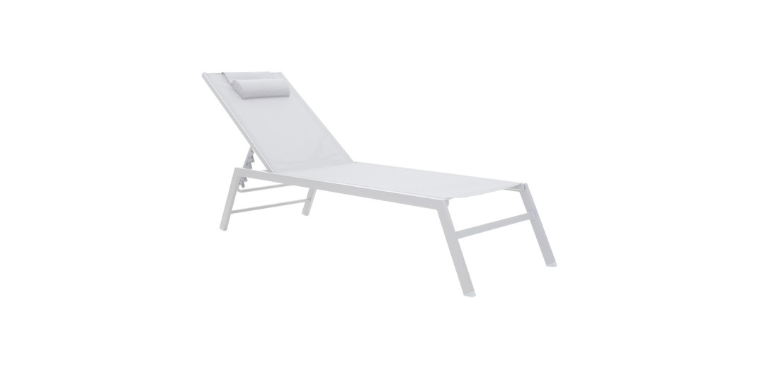 Ξαπλώστρα Kiara pakoworld αλουμίνιο λευκό-textilene μπεζ