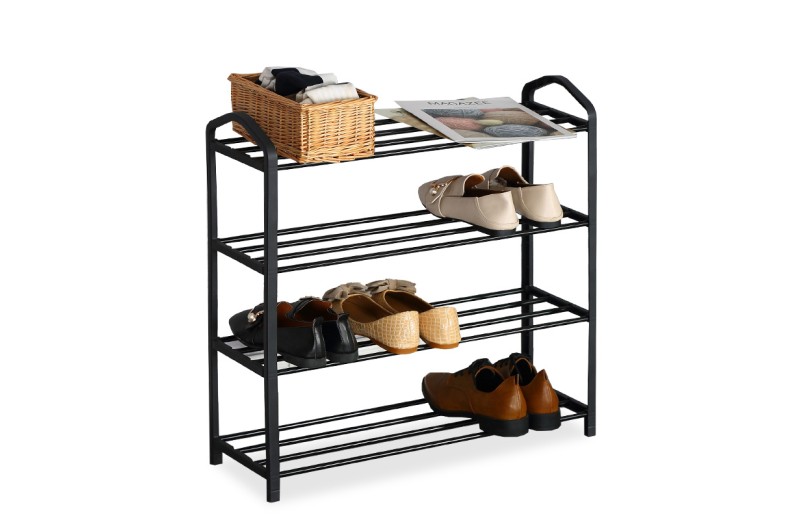 Παπουτσοθήκη Ramon pakoworld 12 ζευγών μέταλλο μαύρο 62x20x62εκ