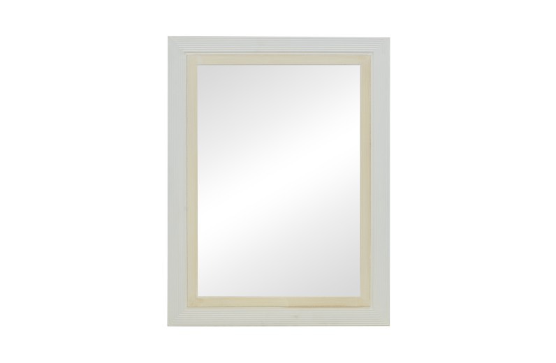 Καθρέπτης Joliene Inart mdf σε λευκή αντικέ-φυσική απόχρωση 60x80x2.1εκ