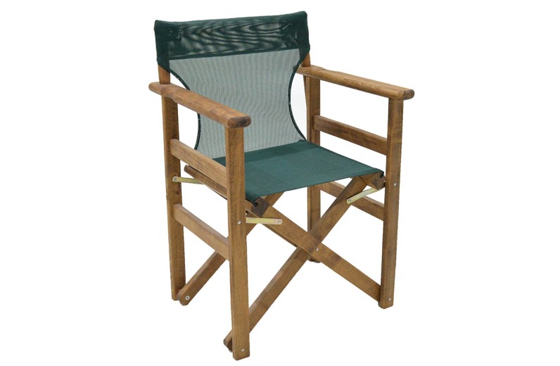 Καρέκλα-πολυθρόνα σκηνοθέτη Retto pakoworld μασίφ ξύλο οξιάς καρυδί-πανί κυπαρισσί