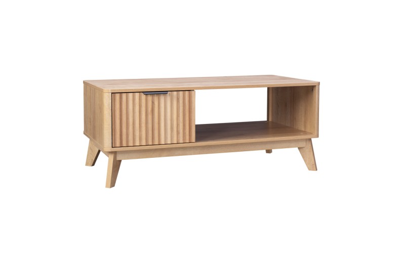 Τραπέζι σαλονιού Hamea pakoworld mdf σε φυσική απόχρωση 110x55,2x45εκ