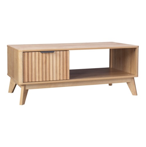 Τραπέζι σαλονιού Hamea pakoworld mdf σε φυσική απόχρωση 110x55,2x45εκ