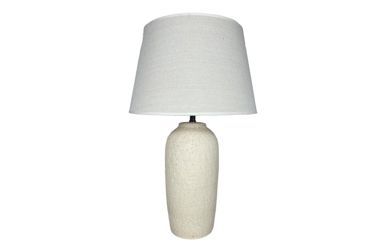 Επιτραπέζιο φωτιστικό Barout Inart Ε27 κεραμικό σε μπεζ απόχρωση Φ40x62εκ