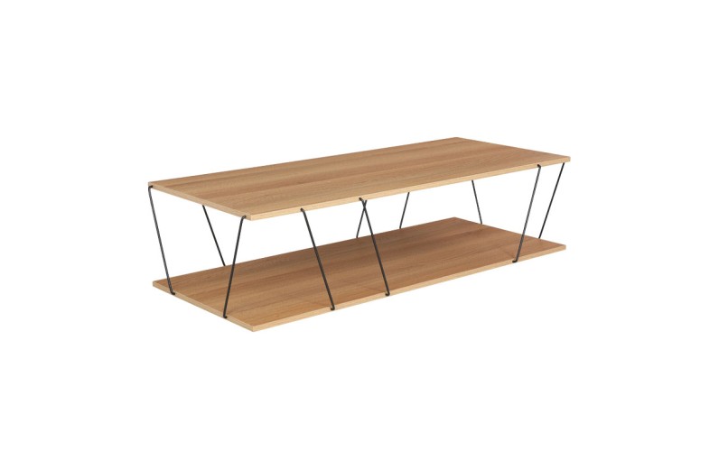 Τραπέζι σαλονιού Tars pakoworld sonoma-μαύρο 120x50x30εκ