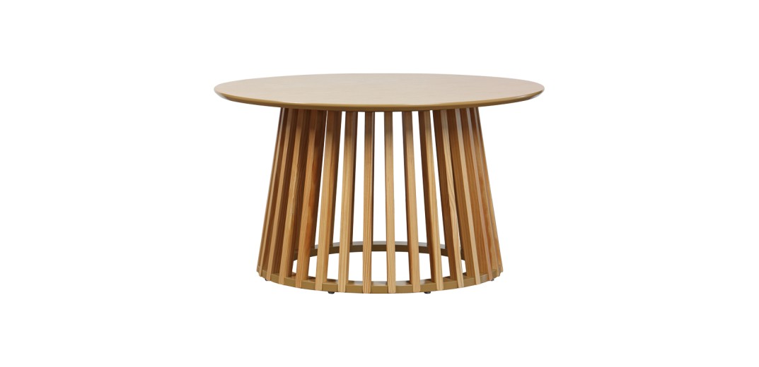 Τραπέζι σαλονιού Domonic pakoworld mdf/pw σε φυσική απόχρωση Φ80x45εκ