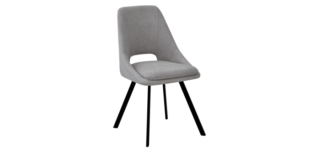 ΣΕΤ 2 TMX Καρέκλα Initiate pakoworld γκρι ύφασμα-πόδι μαύρο μέταλλο 48x57x85εκ