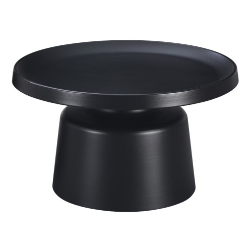 Τραπέζι σαλονιού Ginoze pakoworld μέταλλο σε μαύρη απόχρωση Φ70x41εκ