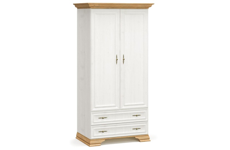 Ντουλάπα Jaden pakoworld δίφυλλη golden oak-λευκό antique 101x62x197,5εκ