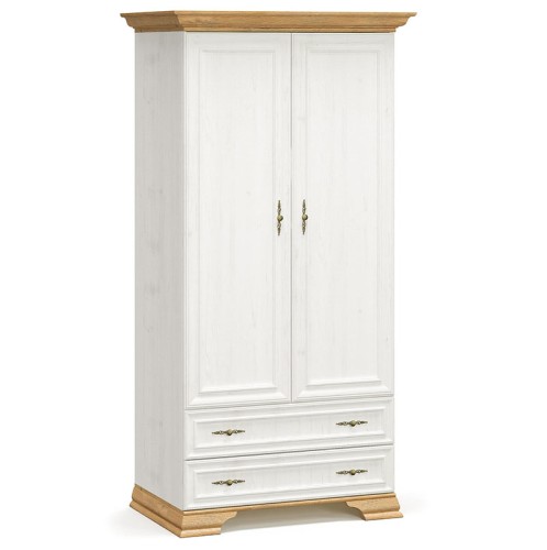 Ντουλάπα Jaden pakoworld δίφυλλη golden oak-λευκό antique 101x62x197,5εκ