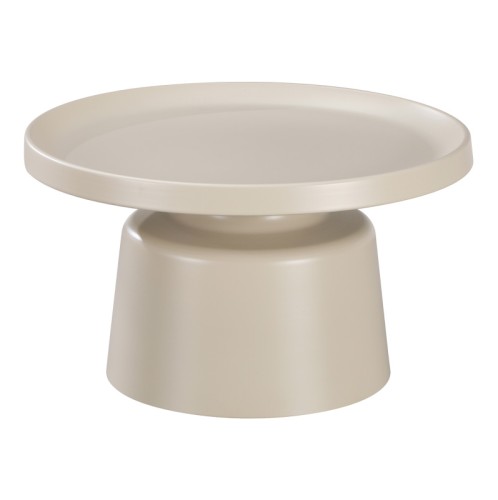 Τραπέζι σαλονιού Ginoze pakoworld μέταλλο σε cappuccino απόχρωση Φ70x42,5εκ