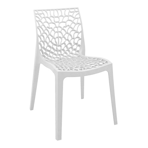 Καρέκλα στοιβαζόμενη Hush pakoworld pp σε λευκή απόχρωση 41x53x80.5εκ