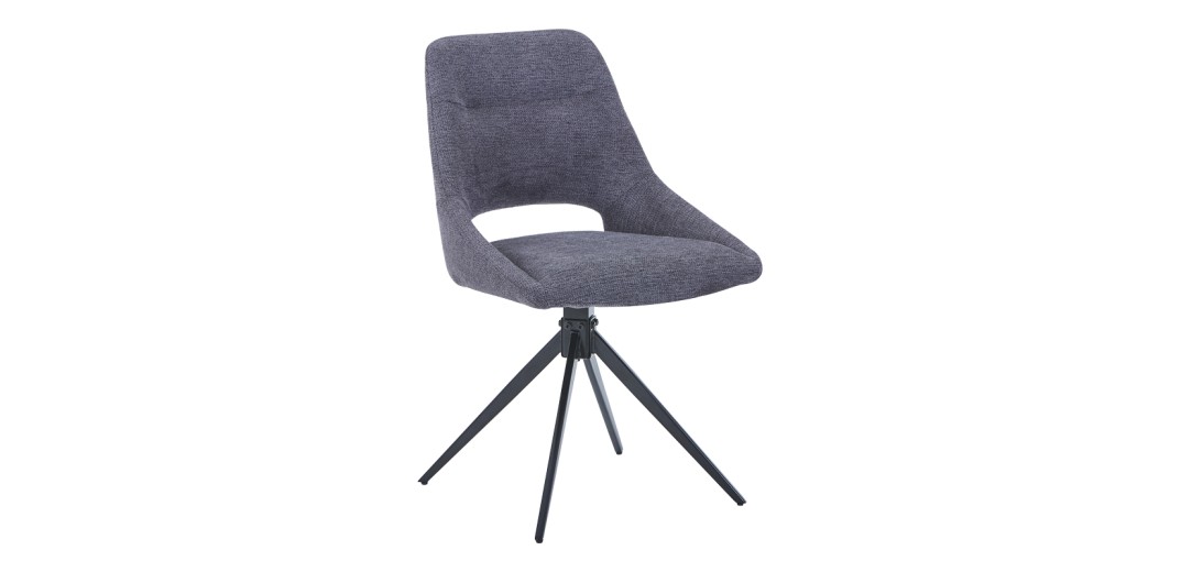 Καρέκλα περιστρεφόμενη Luciano I pakoworld σε ανθρακί ύφασμα-πόδι μεταλλικό μαύρο 52.5x54x85εκ