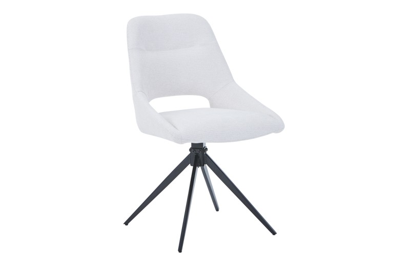 Καρέκλα περιστρεφόμενη Luciano I pakoworld σε κρεμ ύφασμα-πόδι μεταλλικό μαύρο 52.5x54x85εκ