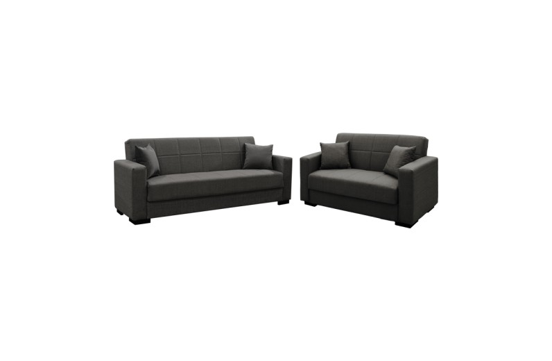 Σετ σαλονιού 2τεμ Vox pakoworld ύφασμα σε ανθρακί απόχρωση