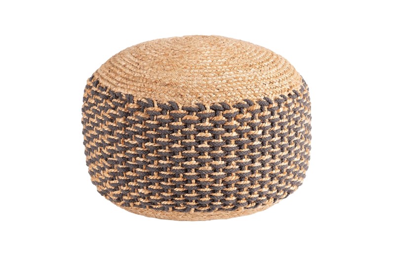 Σκαμπό-πουφ Boboa Inart γιούτα σε φυσική απόχρωση Φ40x30εκ