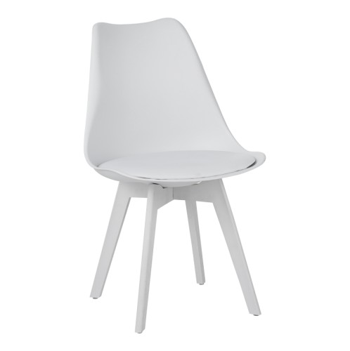 Καρέκλα Gaston I pakoworld PP-PU σε λευκή απόχρωση 48.5x53.5x81.5εκ