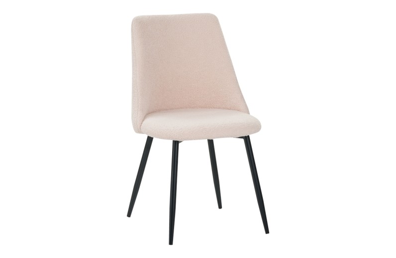 Καρέκλα Giselle pakoworld μπουκλέ ύφασμα σε μπεζ απόχρωση 51x52x82εκ