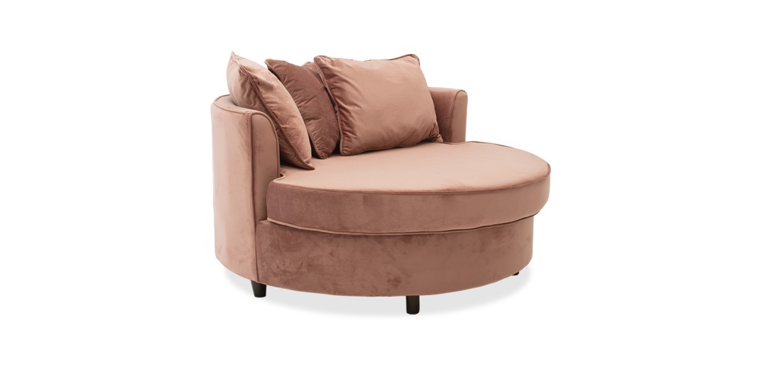 Πολυθρόνα-καναπές Ophelia pakoworld βελούδο σάπιο μήλο 123x120x85εκ