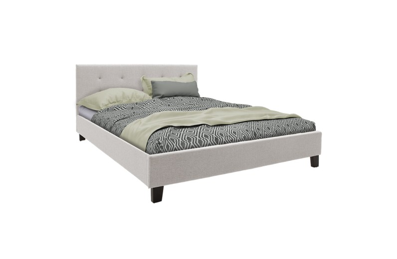 Κρεβάτι Mago pakoworld ύφασμα εκρού 160x200εκ