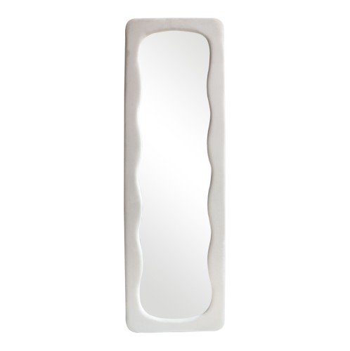 Καθρέπτης δαπέδου Lezour pakoworld βελούδο σε λευκή απόχρωση 50x5x170εκ