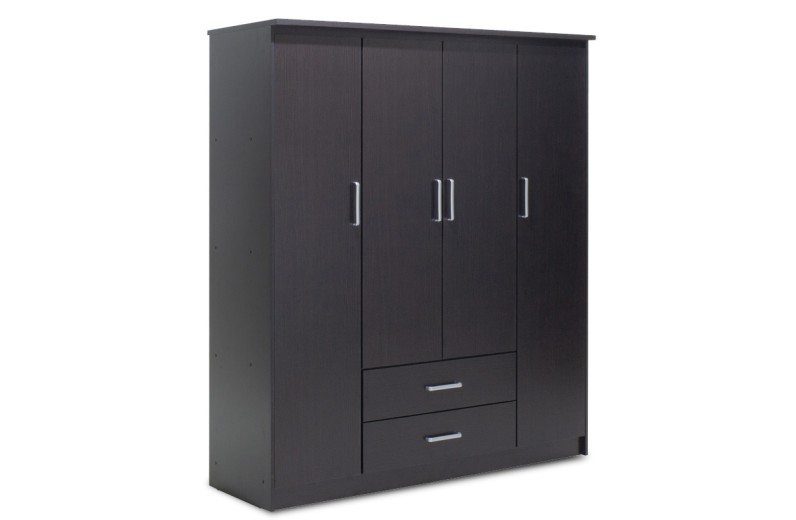 Ντουλάπα ρούχων τετράφυλλη OLYMPUS pakoworld χρώμα wenge 159x57x183εκ