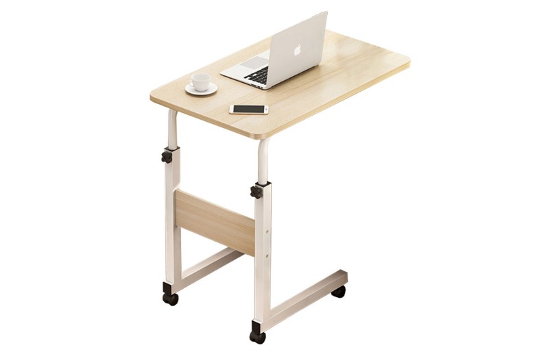 Βοηθητικό τραπέζι Talf pakoworld τροχήλατο φυσικό-λευκό 60x40x62-88εκ