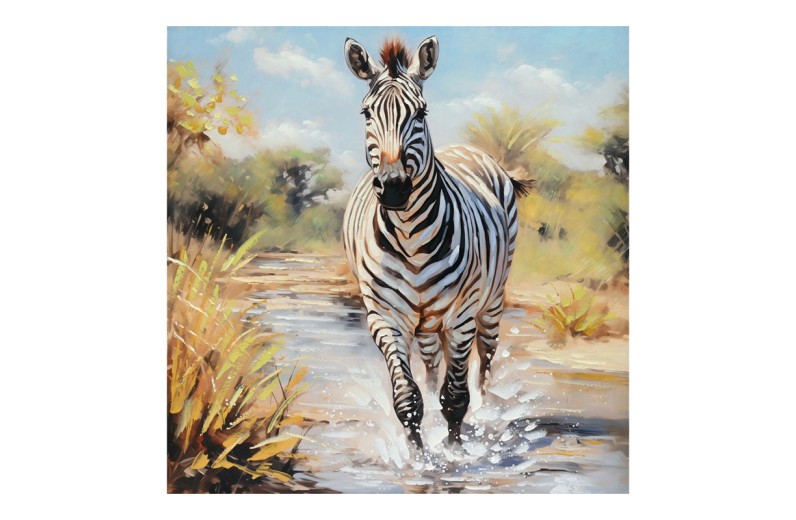 Πίνακας σε καμβά Zebrero Inart 100x3x100εκ