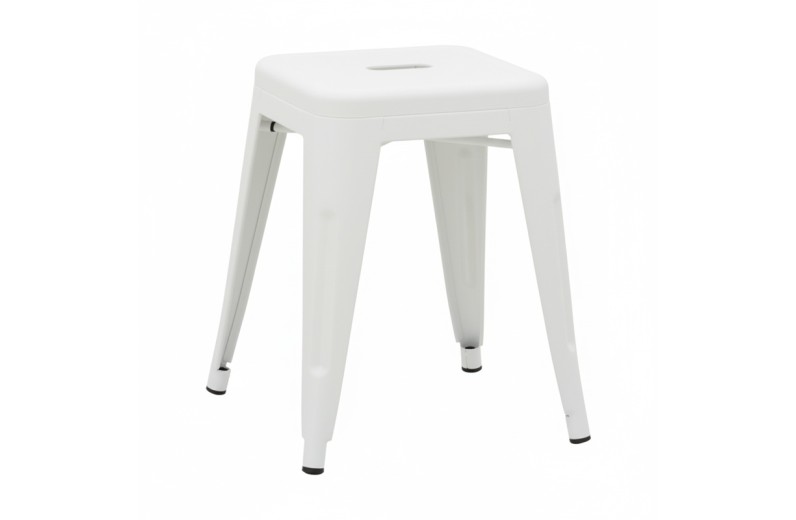 Σκαμπό Utopia pakoworld μέταλλο σε λευκή ματ απόχρωση 30x30x45εκ