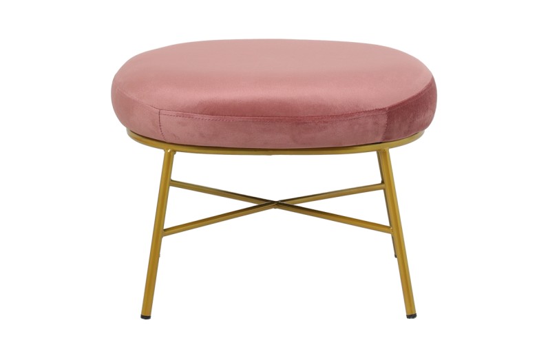 Καναπές διθέσιος Rony pakoworld βελούδο μπεζ-πόδι χρυσό μέταλλο 135x75x85εκ