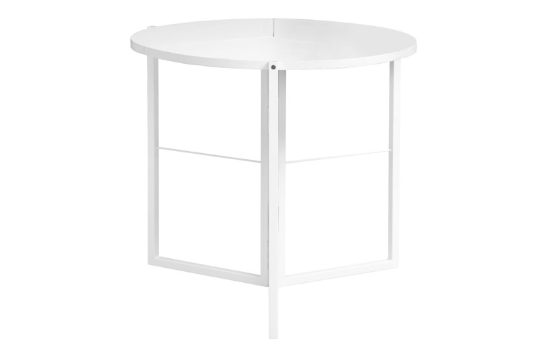 Τραπέζι πτυσσόμενο Talen pakoworld σε λευκή απόχρωση Φ80x74εκ