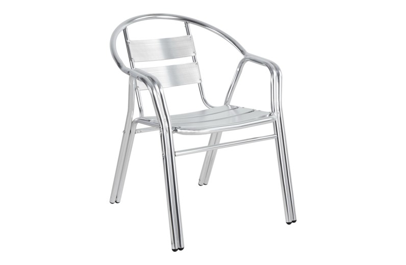 Πολυθρόνα Zircu pakoworld στοιβαζόμενη χρωμίου αλουμίνιο 58x64x75εκ