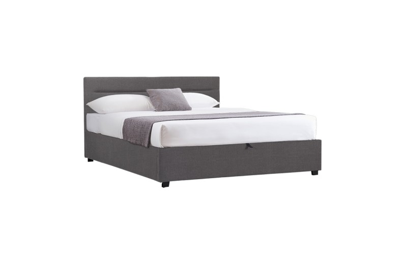 Κρεβάτι Molito pakoworld ύφασμα σε ανθρακί απόχρωση με αποθηκευτικό χώρο160x200εκ