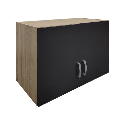 Πατάρι ντουλάπας δίφυλλο Athos pakoworld σε sonoma-ανθρακί απόχρωση 80x42x60εκ