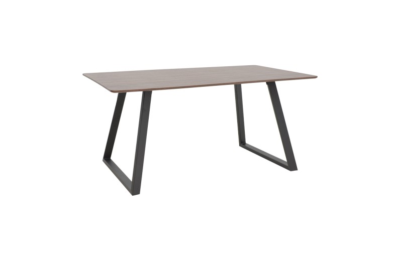 Τραπέζι Winor pakoworld καρυδί mdf-πόδι μαύρο μεταλλικό 160x90x75εκ