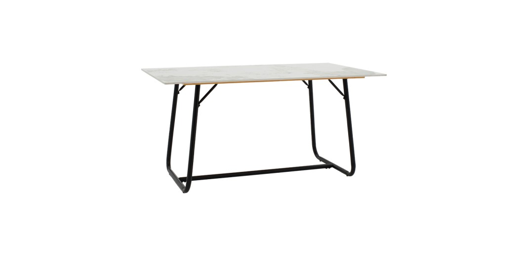 Τραπέζι Revello pakoworld sintered stone λευκό μαρμάρου-μαύρο 150x90x75εκ