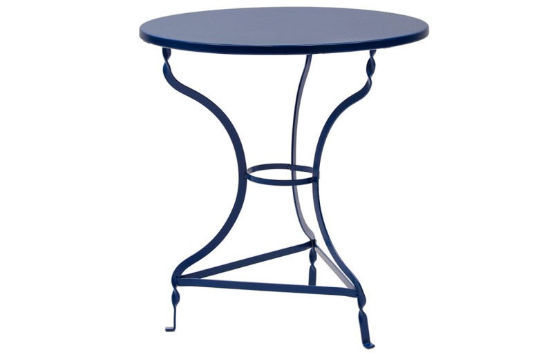 Τραπέζι Ζαππείου Noah pakoworld μεταλλικό μπλε Φ70x72εκ