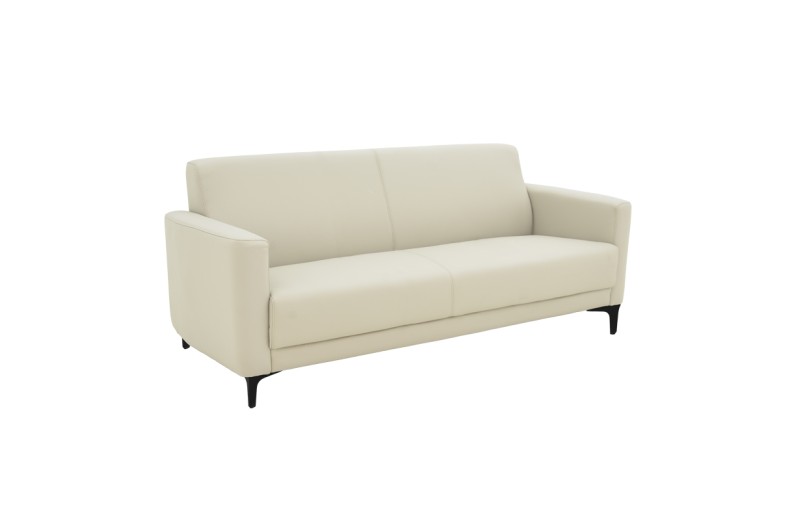 Καναπές τριθέσιος Sidica pakoworld PU σε μπεζ απόχρωση 185x82x81εκ