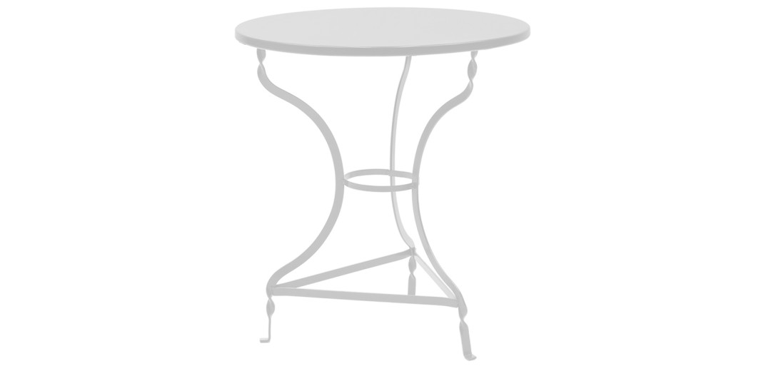 Τραπέζι Ζαππείου Noah pakoworld μεταλλικό λευκό Φ70x72εκ