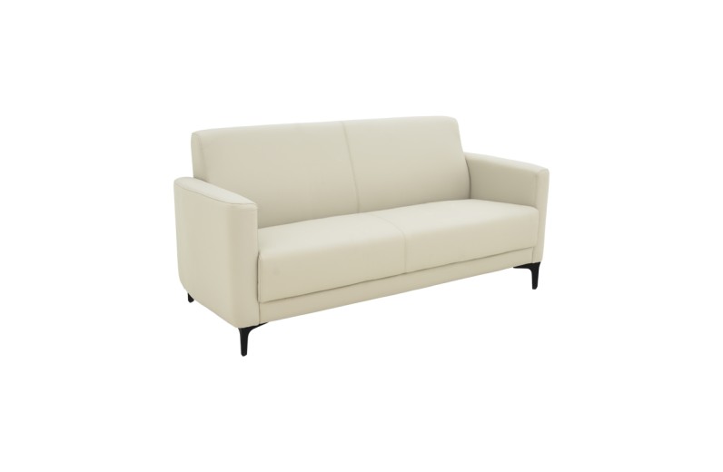 Καναπές διθέσιος Sidica I pakoworld PU σε μπεζ απόχρωση 135x82x81εκ