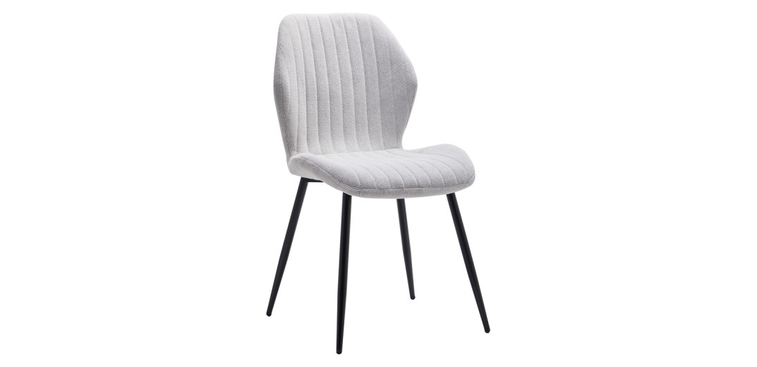 Καρέκλα Fersity pakoworld ύφασμα λευκό-πόδι μέταλλο μαύρο 48x56.5x85.5εκ