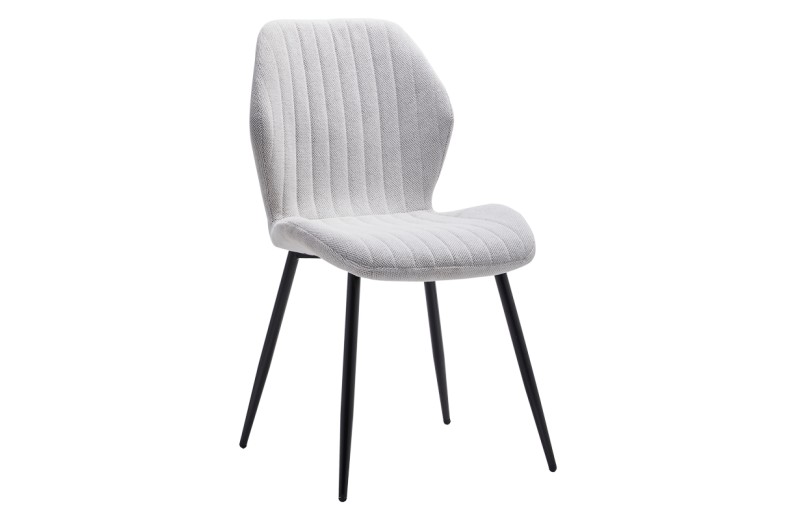 Καρέκλα Fersity pakoworld ύφασμα λευκό-πόδι μέταλλο μαύρο 48x56.5x85.5εκ