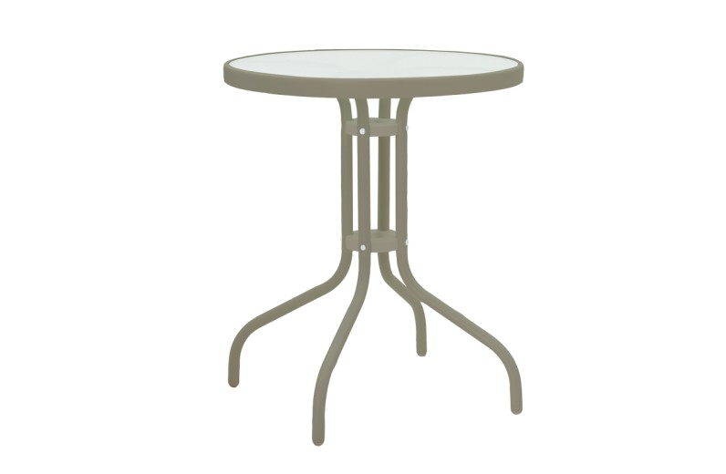 Τραπέζι Watson pakoworld μέταλλο σαμπανιζέ-γυαλί Φ60x70εκ